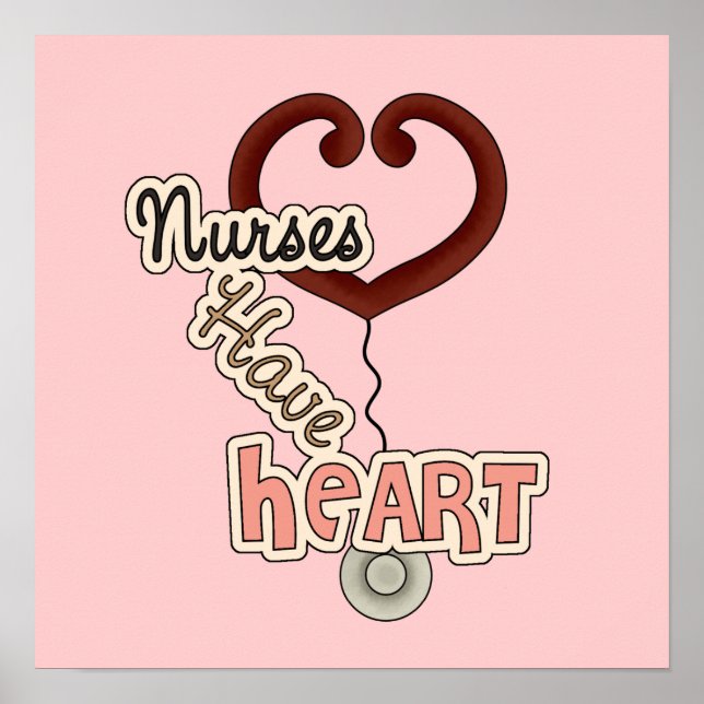 Stethoscope Nurses haben Herz-T - Shirt und GIfts Poster (Vorne)