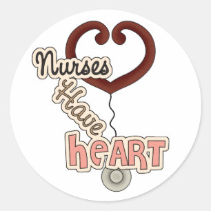 Stethoscope Nurses haben Herz-T - Shirt und GIfts Runder Aufkleber