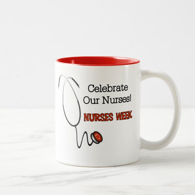 Stethoscope Nurses Week-Tasse Zweifarbige Tasse (Rechts)