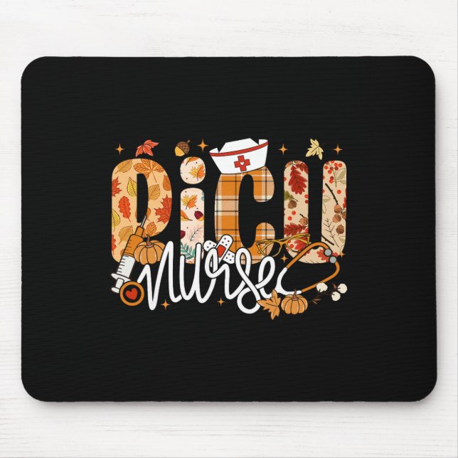 Stethoscope Picu Nurse Fall Yall Herbstverlässt al Mousepad (Vorne)