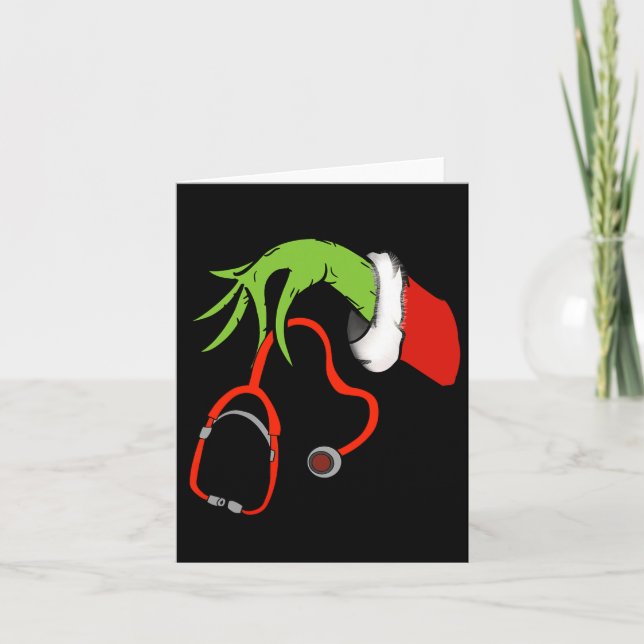 Stethoscope Santa Funny Christmas Weihnachten Weih Karte (Vorderseite)