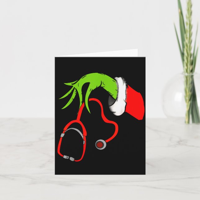 Stethoscope Santa Funny Christmas Xmas Nurse Nursi Karte (Vorderseite)