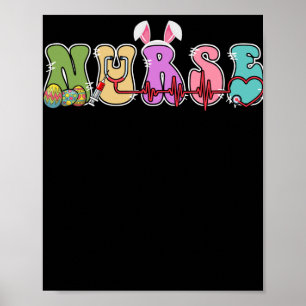 Stethoscope Scrub Krankenpflege Osterfeiertag Sonn Poster