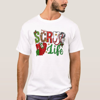 Stethoscope Scrub Life Christmas T-Shirt
