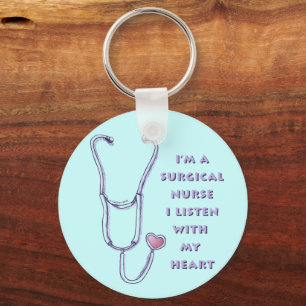 Stethoscope Surgical Nurse custom name keychain Schlüsselanhänger