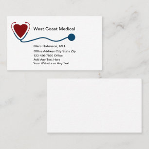 Stethoscope Theme Business Cards Visitenkarte