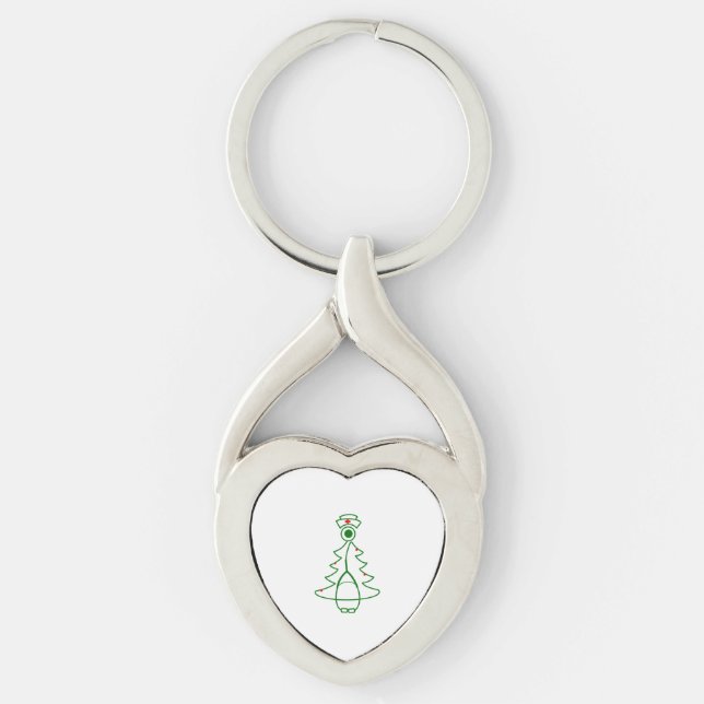 Stethoscope Tree (grün) Schlüsselanhänger (Vorderseite)