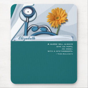 Stethoscope und Daisy Nurse Wertgutschein Mousepad