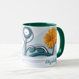 Stethoscope und Daisy Nurse Wertgutschein Tasse