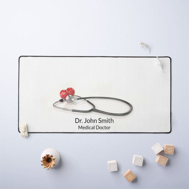 Stethoscope with Heart | Medical Care & Healthcare Schreibtischunterlage (Kindertisch)
