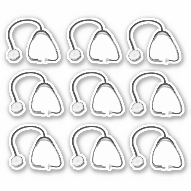 Stethoscopes Doctors Nurses 6" x 6" Vinyl Stickers Aufkleber (Vorderseite)