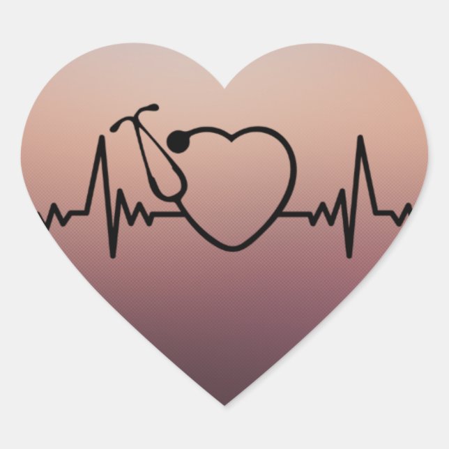 Stethoskop für das medizinische Krankenkrankenhaus Herz-Aufkleber (Vorderseite)