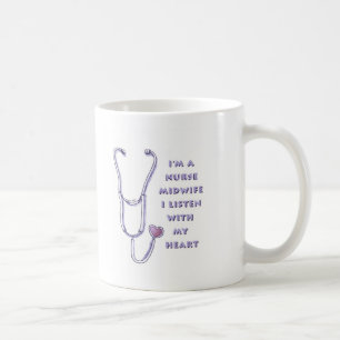 Stethoskop Herz Hebamme Krankenschwester Kaffeetasse