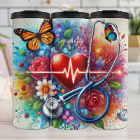 Stethoskop Herz Schmetterling Bunte Krankenschwest