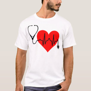 Stethoskop-Herzschlag-Herz T-Shirt