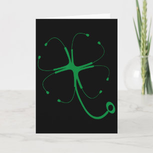Stethoskop Kleeblatt Glück St. Patrick Tag Lustige Karte