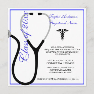 Stethoskop-Krankenpflege-SchulAbschluss-Mitteilung Einladung