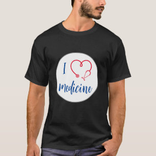 Stethoskop-Medizin "I Liebe Medizin" T-Shirt