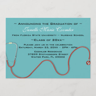 Stethoskop-medizinische SchulAbschluss-Einladung Einladung