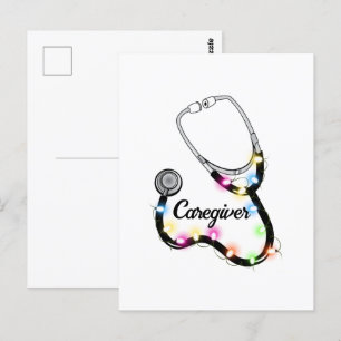 Stethoskop mit Weihnachtslicht frohe Weihnachtsnac Postkarte