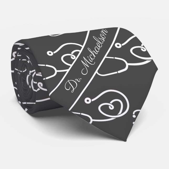 Stethoskop-Muster Arzt Krawatte (Gerollt)