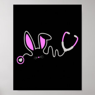 Stethoskop Osterhase Krankenschwester Arzt Ei Ohre Poster