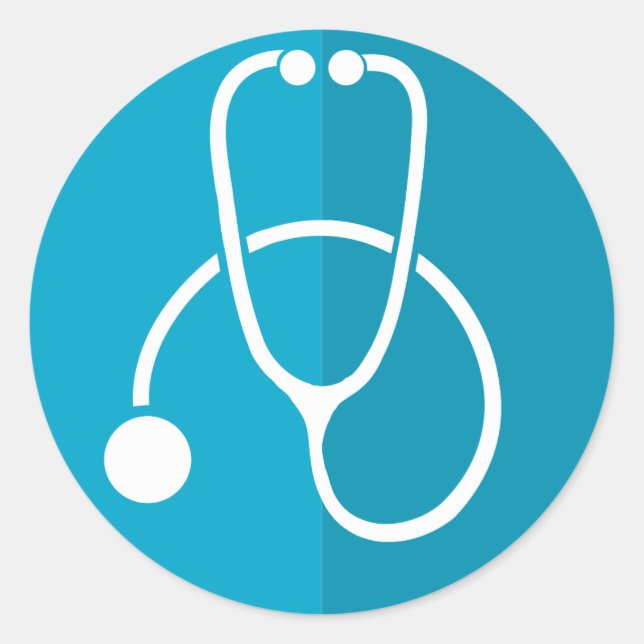 Stethoskop Runder Aufkleber (Vorderseite)