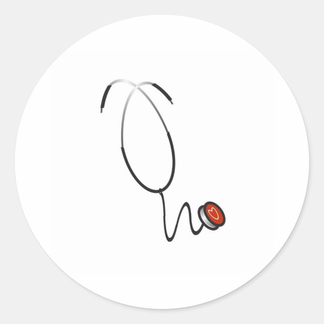 Stethoskop Runder Aufkleber (Vorderseite)