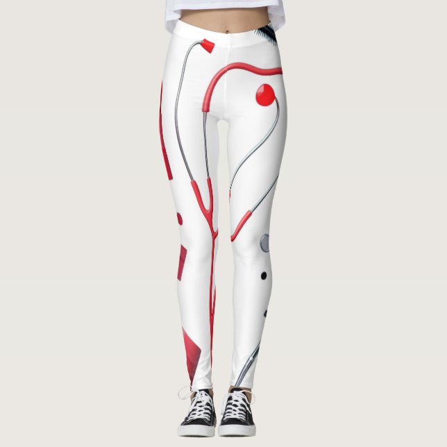 Stethoskop und Schminke Leggings (Vorderseite)