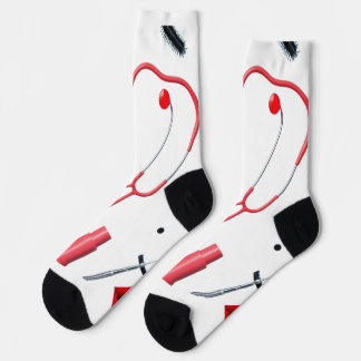 Stethoskop und Schminke Socken