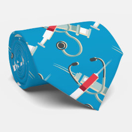 Stethoskop und Spritzen Krawatte