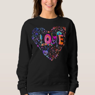 Stethoskop von Pastel Heart Liebe Nurse Medizin Sweatshirt