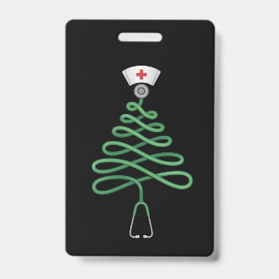 Stethoskop Weihnachtsbaum Krankenschwester OP-Klei Ausweis