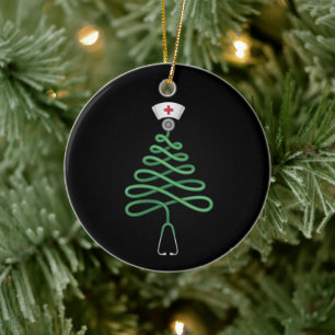 Stethoskop Weihnachtsbaum Krankenschwester Talar W Keramik Ornament