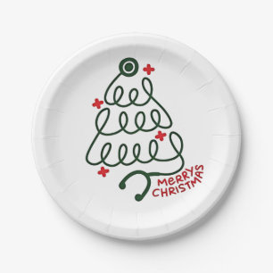 Stethoskop-Weihnachtsbaum-Lichter Pflegekleidung Pappteller