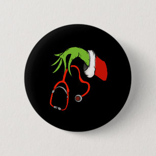 Stethoskop Weihnachtsmann Lustiges Weihnachten Xma Button