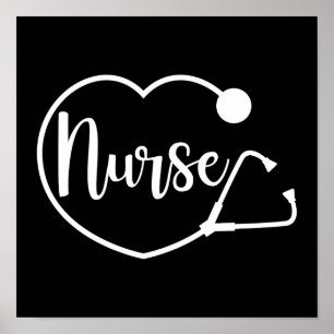 Stethoskope für das Krankenherz Poster