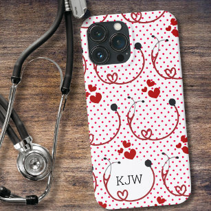 Stethoskope und Herz-Monogramm Case-Mate iPhone Hülle