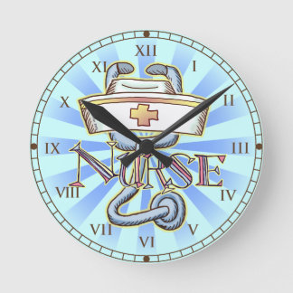 Stethoskopschwester Runde Wanduhr