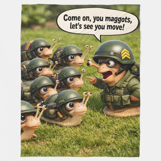 Stetig Armee Schnecke Drill Sergeant Fließdecke Fleecedecke (Vorderseite)