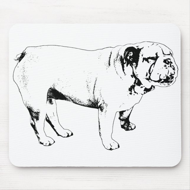 stetige Kante, Bulldogge Mousepad (Vorne)