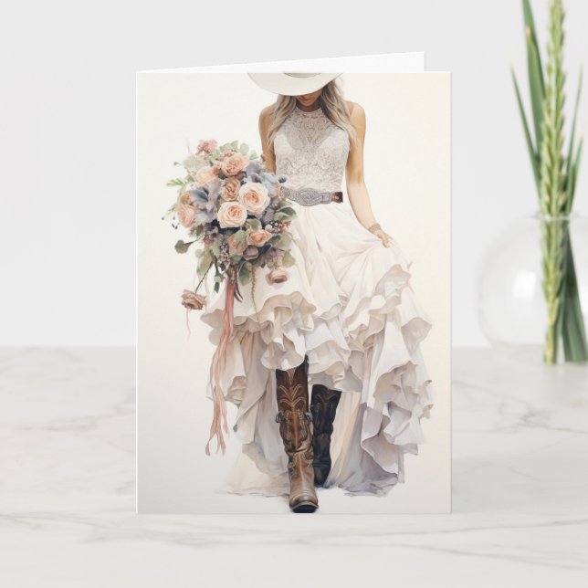 Stetson & Lace Wedding: Floral Fantasia Karte (Vorderseite)