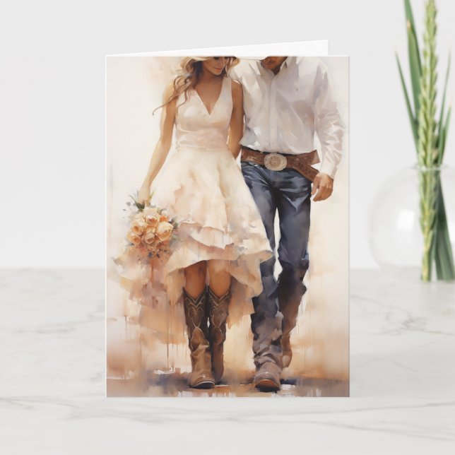 Stetson & Lace Wedding: Sundown Serenade Karte (Vorderseite)