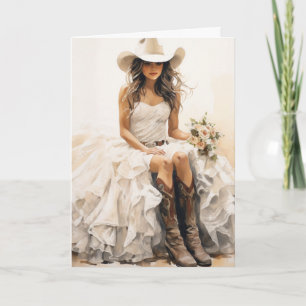 Stetson & Lace Wedding: Sunset Bloom Bride Karte