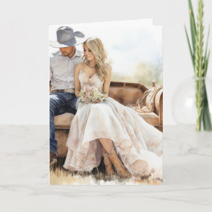 Stetson & Lace Wedding: Sunset Whispers Karte