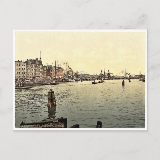 Stettin Harbour, Pommeraina, Deutschland (d.h. Szc Postkarte (Vorderseite)
