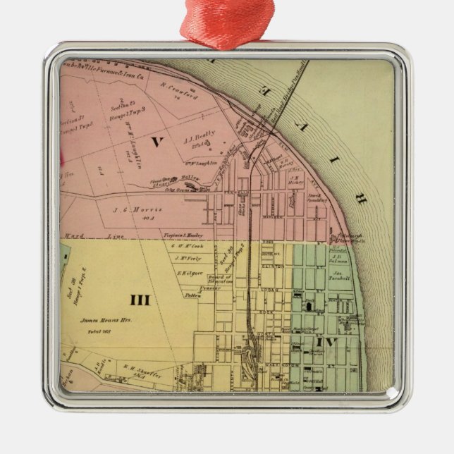Steubenville, Ohio 2 Silbernes Ornament (Vorne)