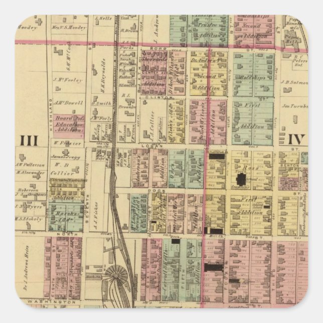 Steubenville, Ohio Quadratischer Aufkleber (Vorderseite)