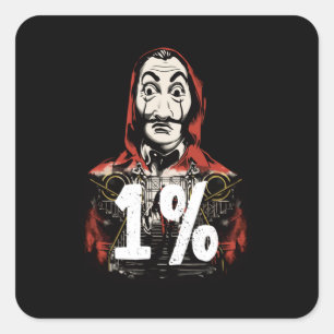 Steuer auf die reiche Maske Quadratischer Aufkleber