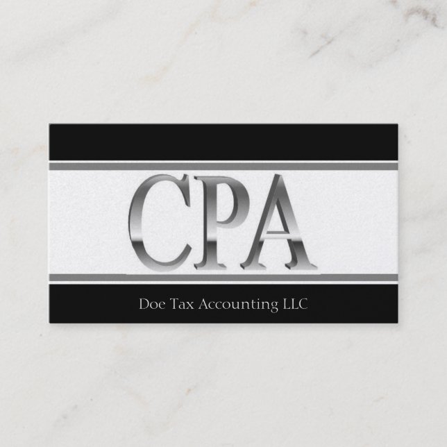 Steuer-Buchhalter-Platin Stripes 3D CPA Visitenkarte (Vorderseite)